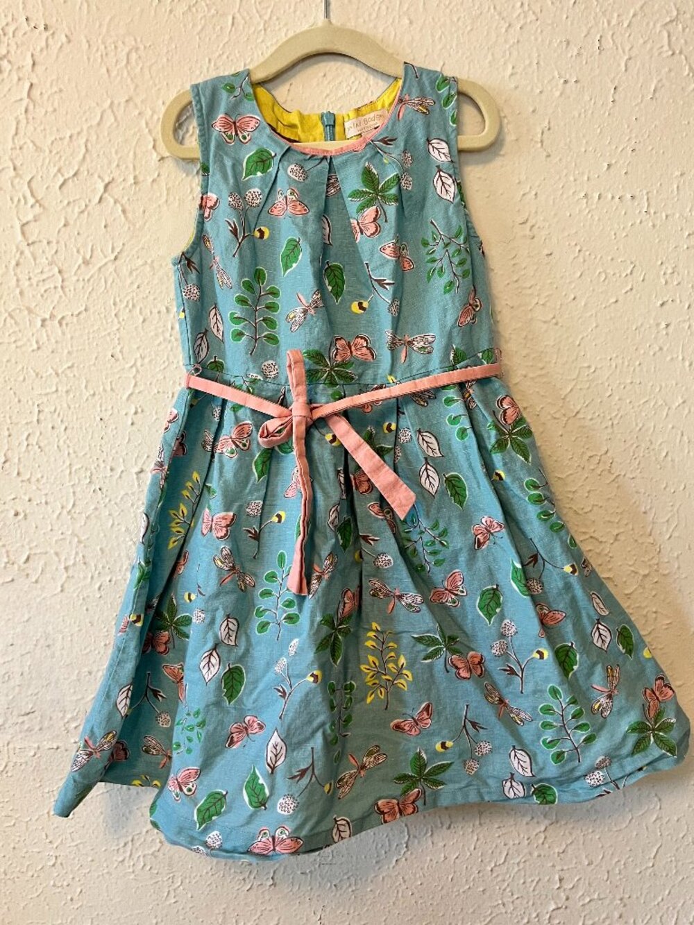 Mini Boden Linen Floral Print Dress Size 6-7